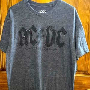 AC/DC Back in Black Concert Tour Tee T-Shirt XL 2014 Gray & Silver Colors